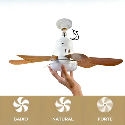 Luminária Ventilador Teto com Controle Remoto - 5 Pétalas