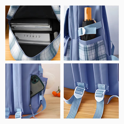 Conjunto Completo de Mochila e Acessório - Azul